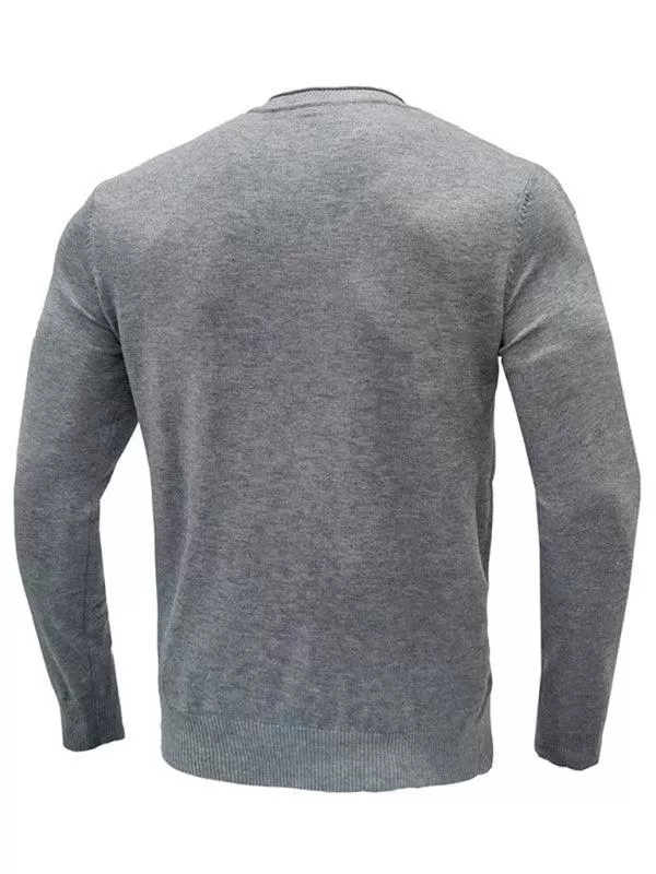 Solid Crew Neck Pullover Men Sweater