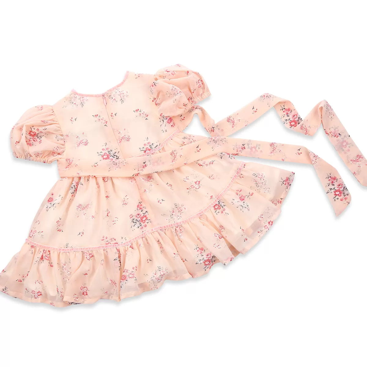 Sophia Dress with pink velvet bows