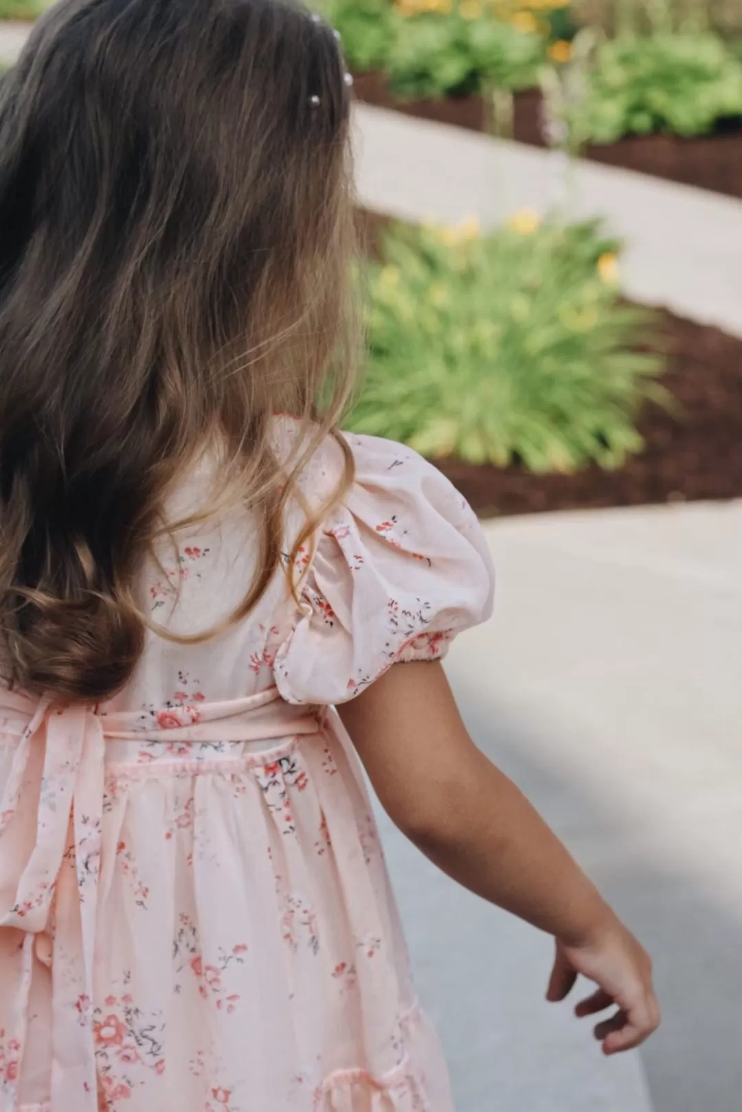 Sophia Dress with pink velvet bows