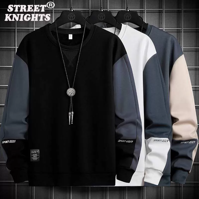 Spring Autumn Solid Color Splice Casual Men Hoodies Sweatshirts Men Fashion Harajuku Streetwear Hoodies Sweatshirt