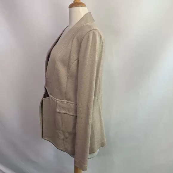 ST. JOHN Tan Open Waist Blazer