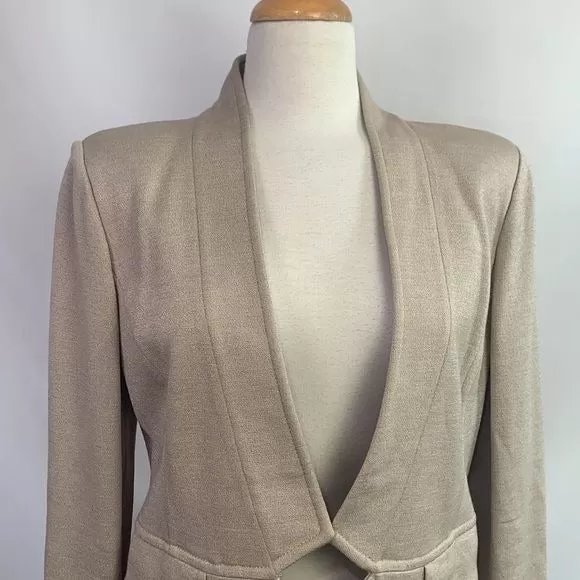 ST. JOHN Tan Open Waist Blazer