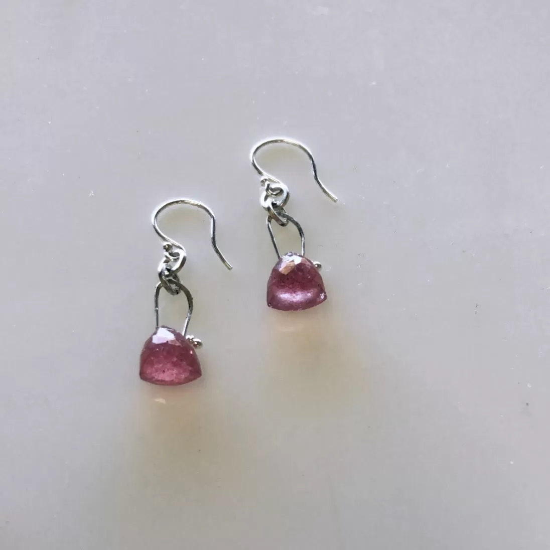 Stirrup  Earrings in strawberry quartz