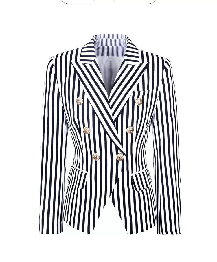 Striped Blazer Women - Casual - Striped-Pinstriped