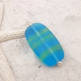 striped sea glass pendant