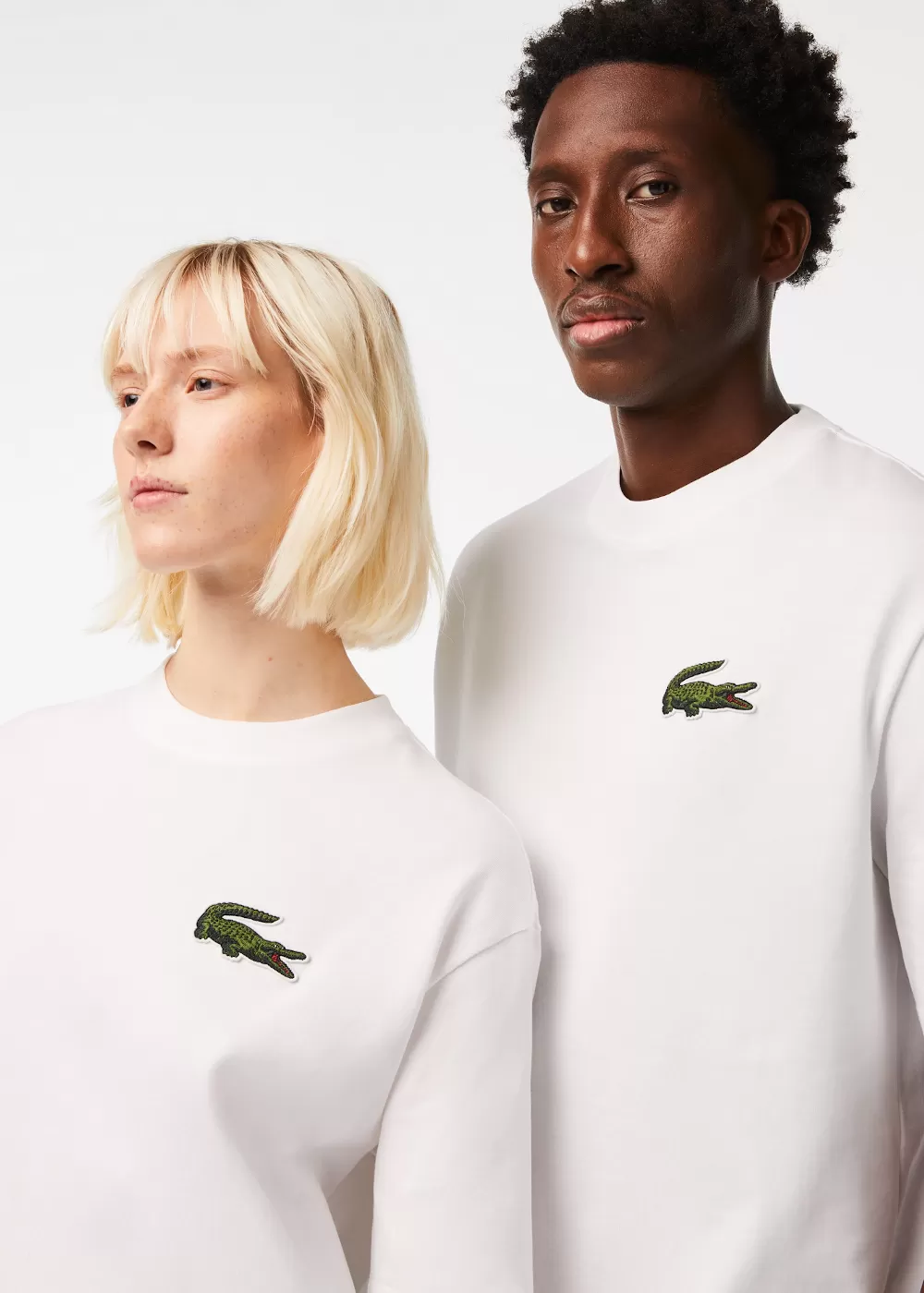 T-shirt  Lacoste loose fit avec grand crocodile blanc