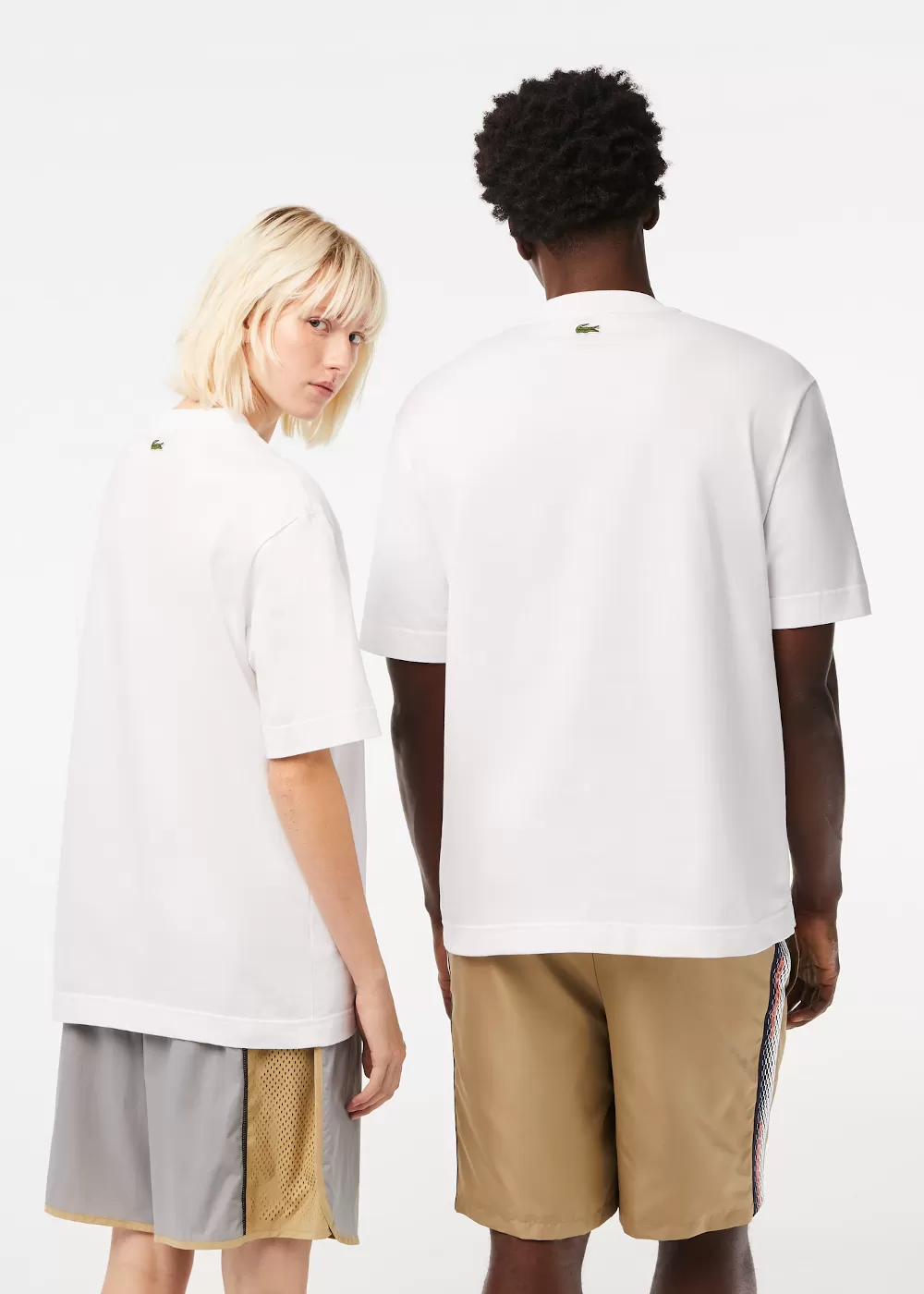 T-shirt  Lacoste loose fit avec grand crocodile blanc