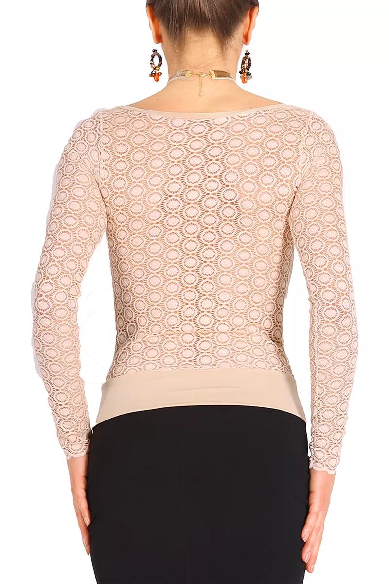 Tango Blouse With Lace Back And Sleeves