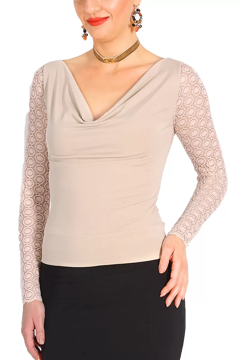 Tango Blouse With Lace Back And Sleeves