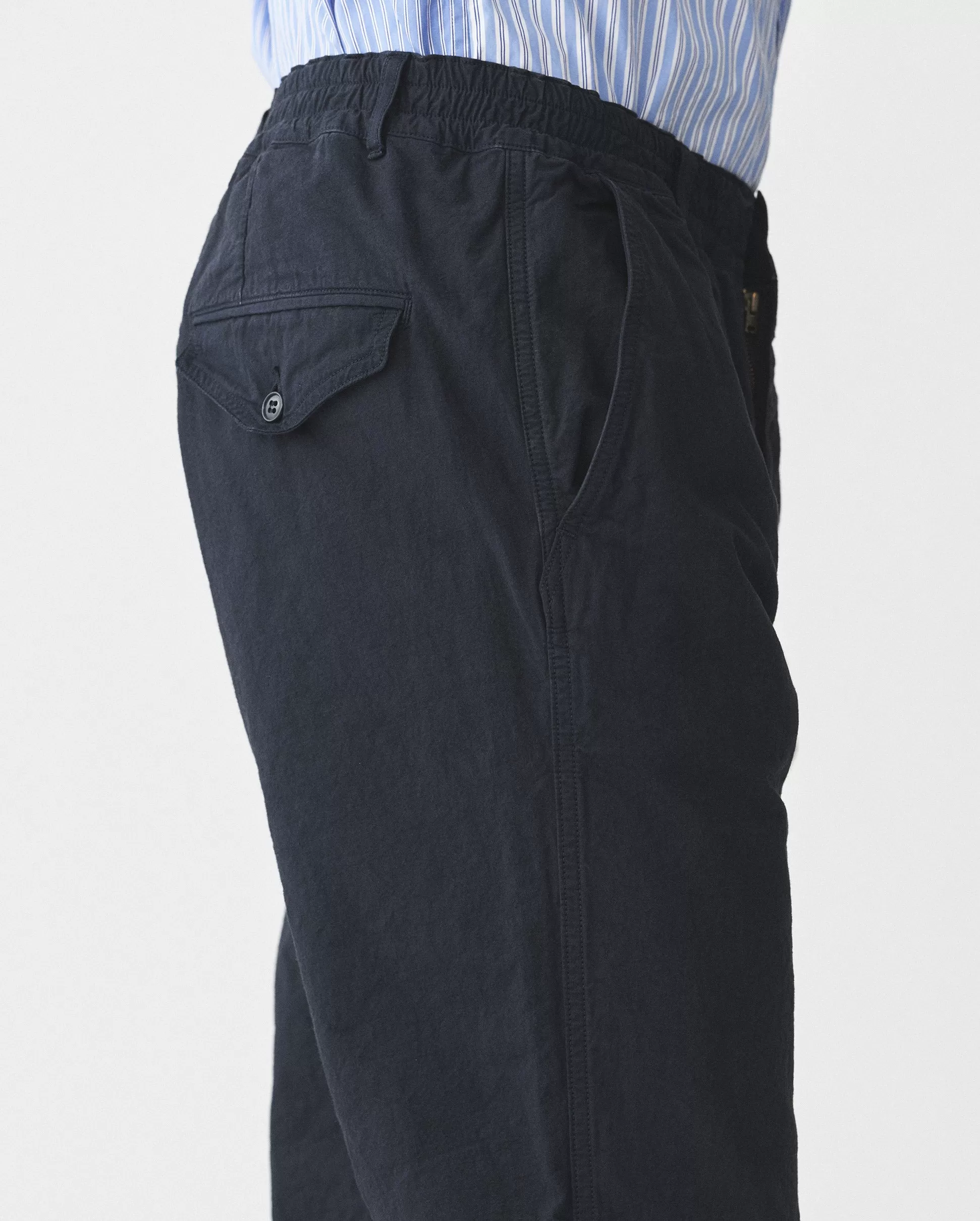 TAPERED HEMP PANTS / NAVY