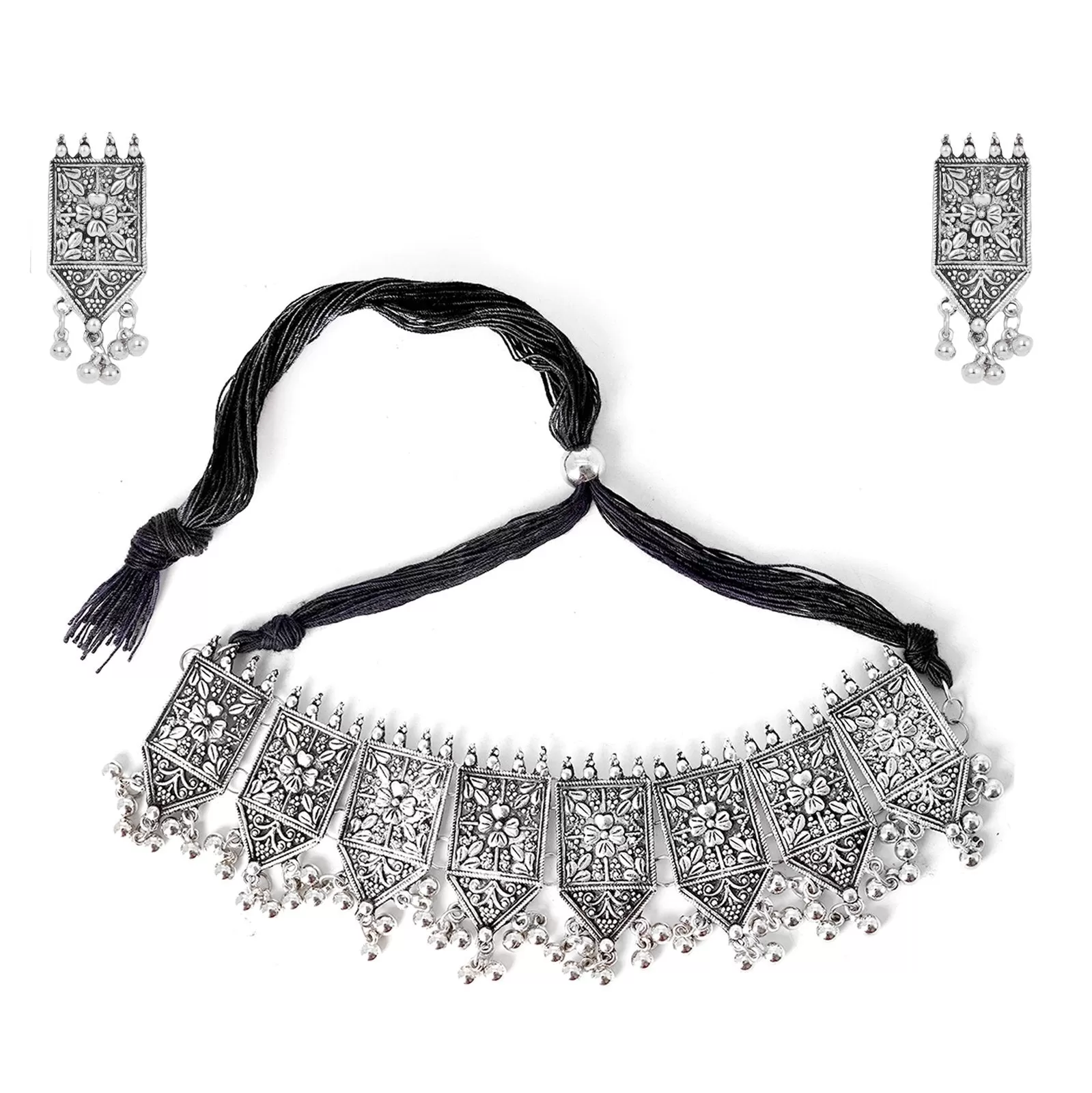 Teejh Aamaya Silver Oxidised Jewelry Gift Set