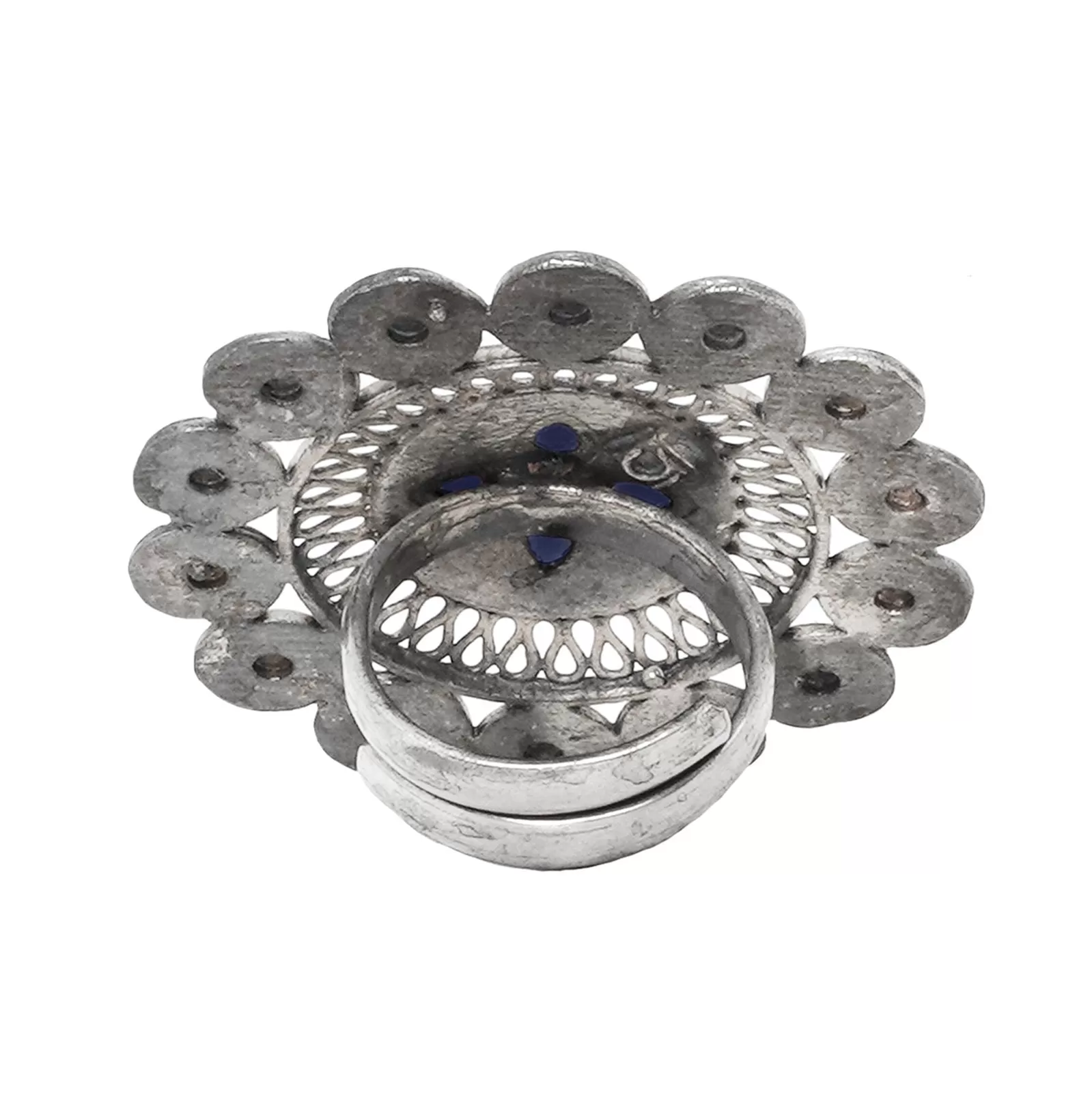 Teejh Arsha Floral Blue Stone Ring