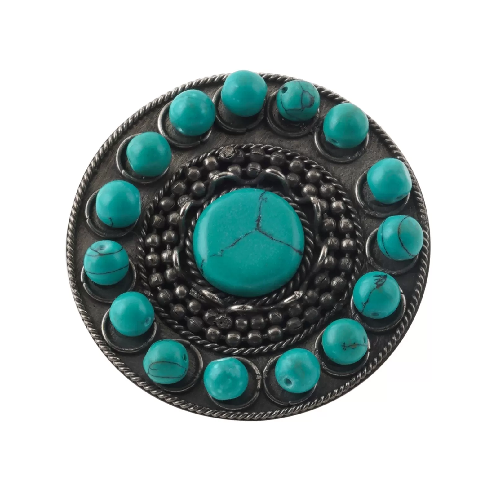 Teejh Gaura Blue Stone Silver Oxidised Ring