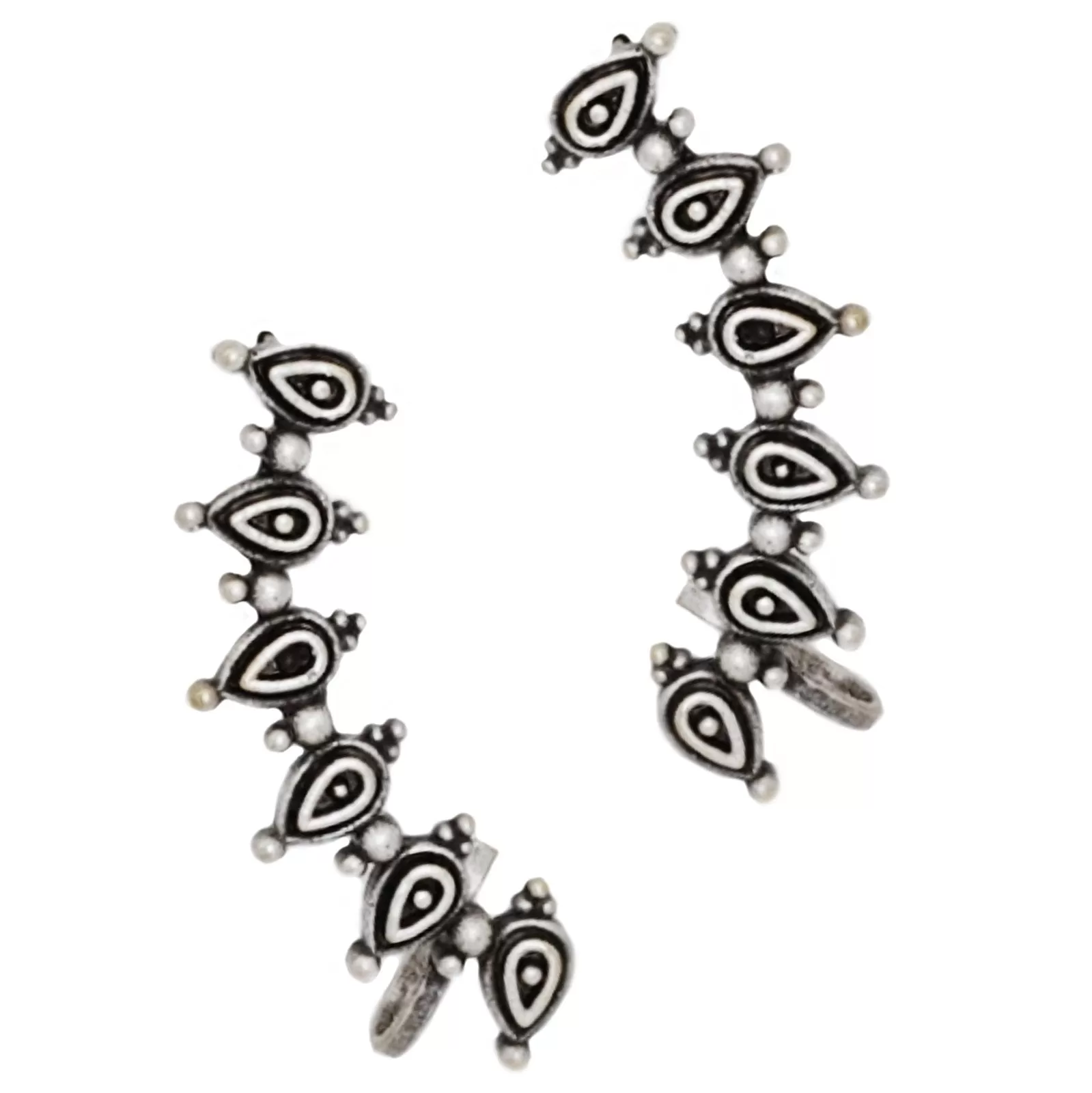 Teejh Miraan Silver Oxidised Earcuff