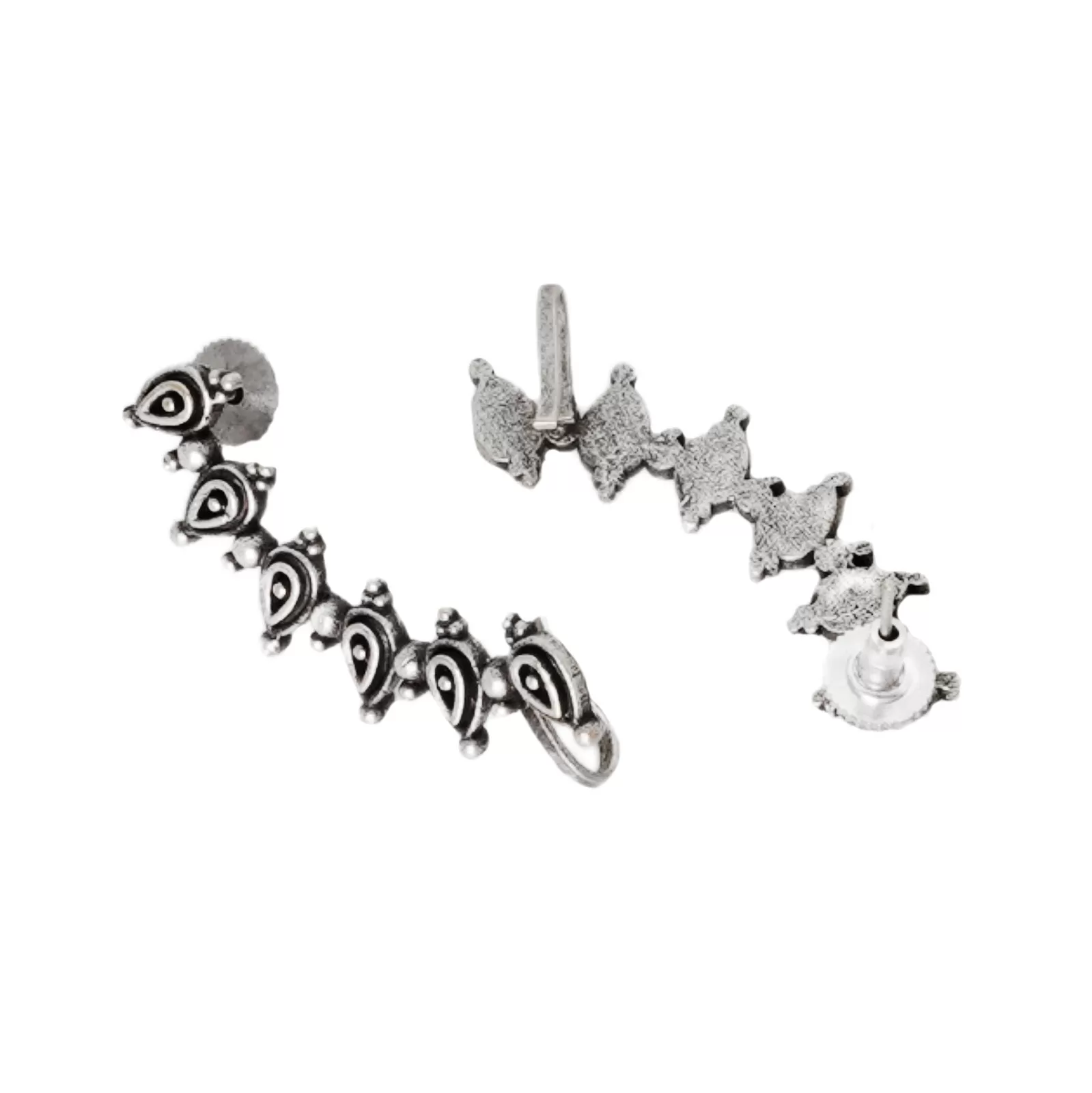 Teejh Miraan Silver Oxidised Earcuff