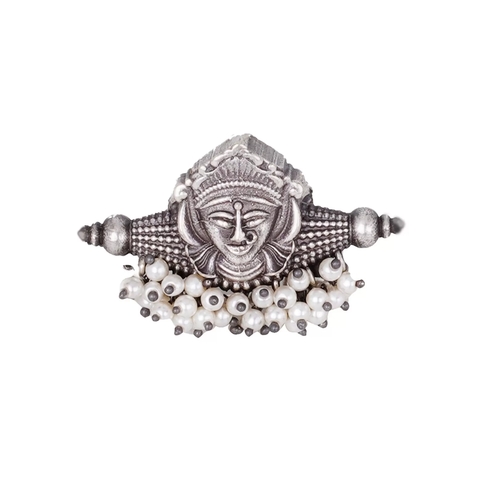 Teejh Navika Tribal Ethnic Silver Oxidised Teejh Ring