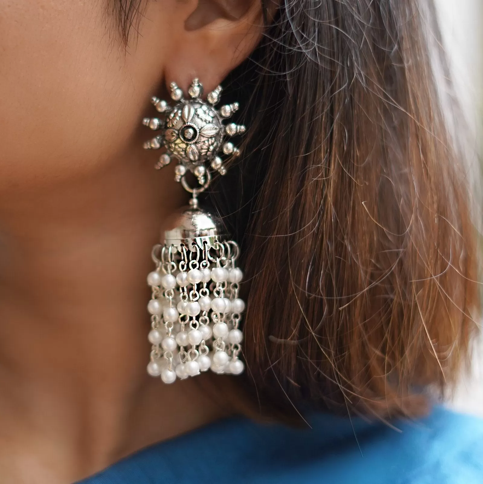 Teejh Rupangi Pearl Jhumki Earrings