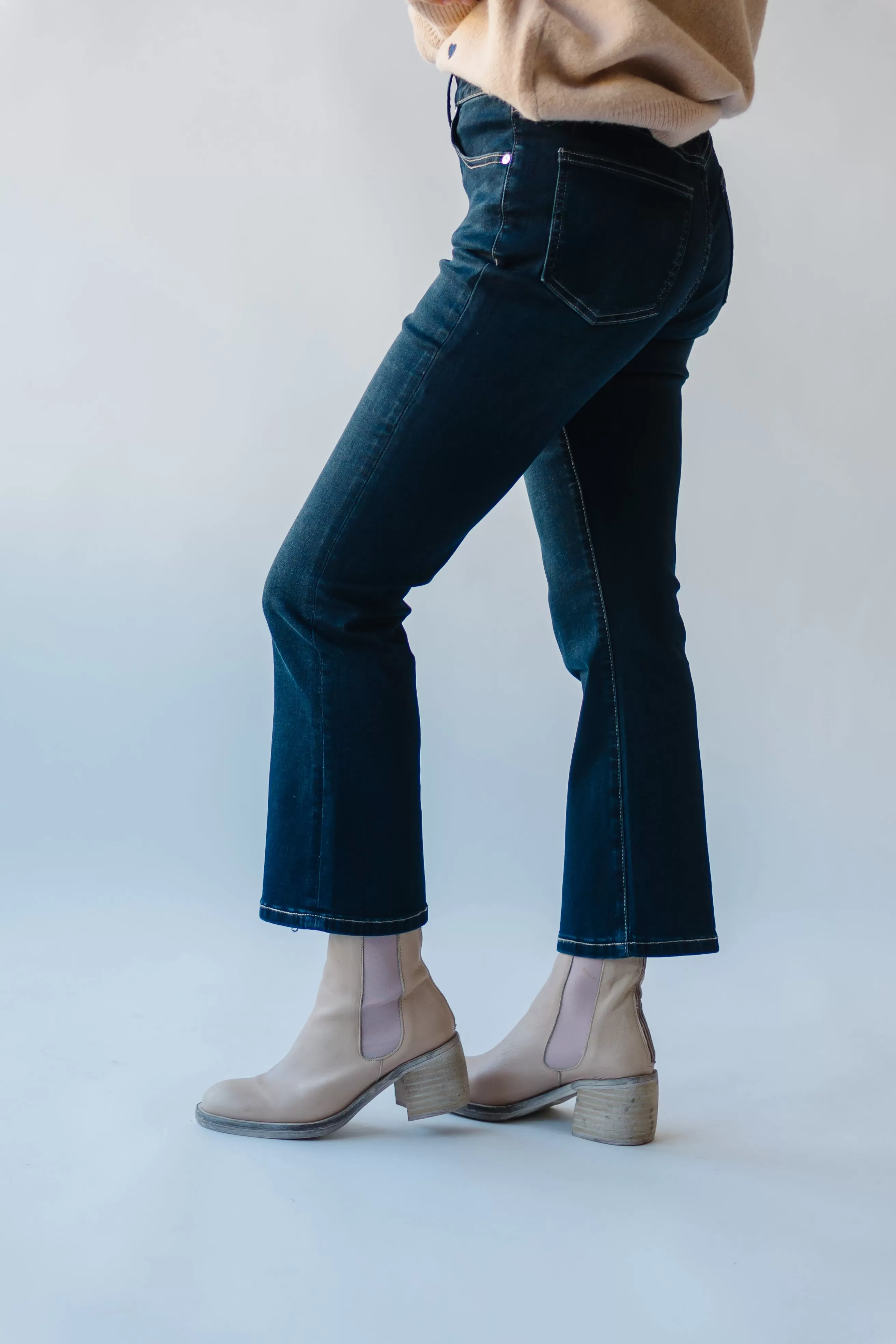 The Ballwin High Rise Bootcut Jean in Dark Blue