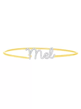 The Diamond Name Bangle 14K