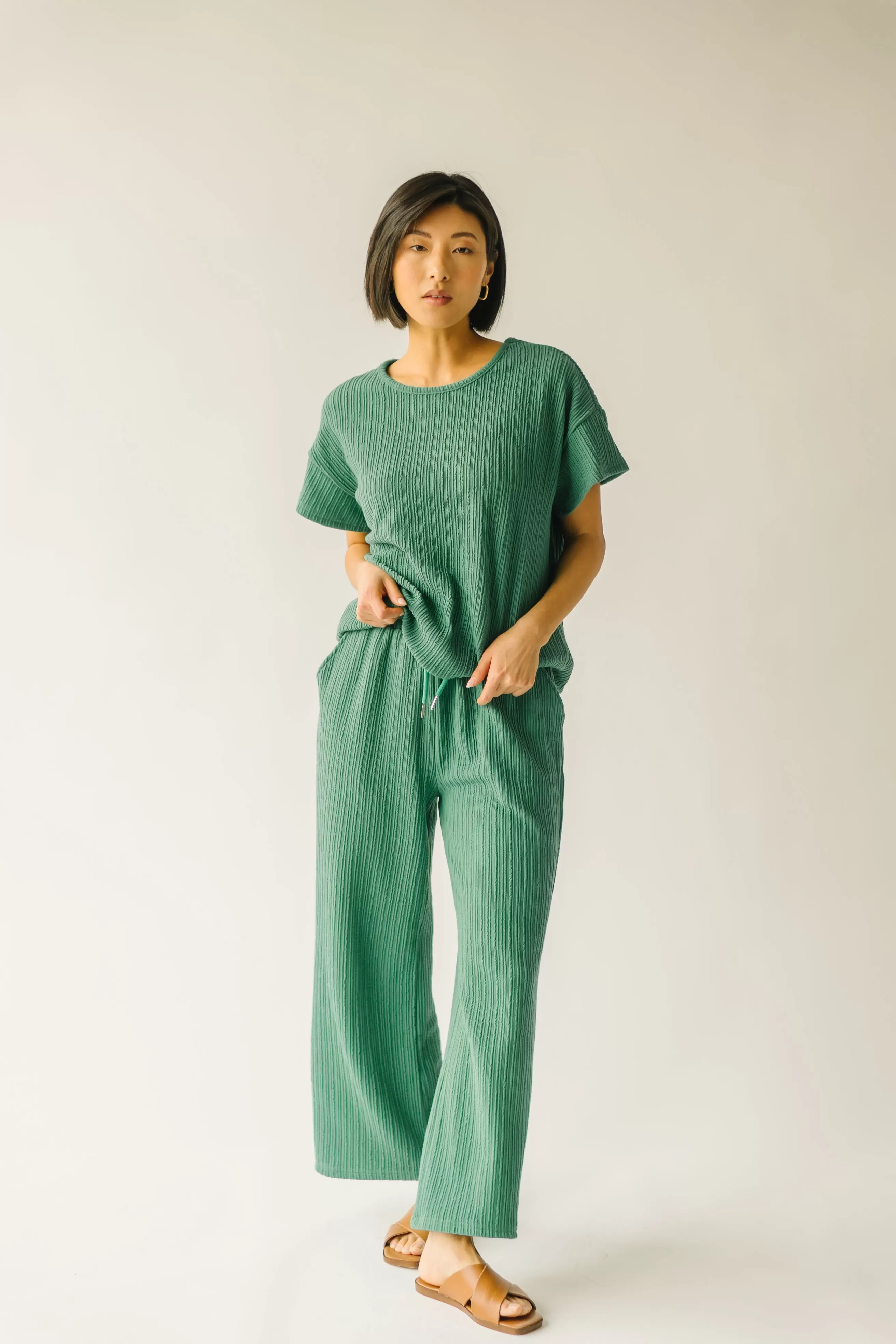 The Sadoski Ribbed Pant in Green