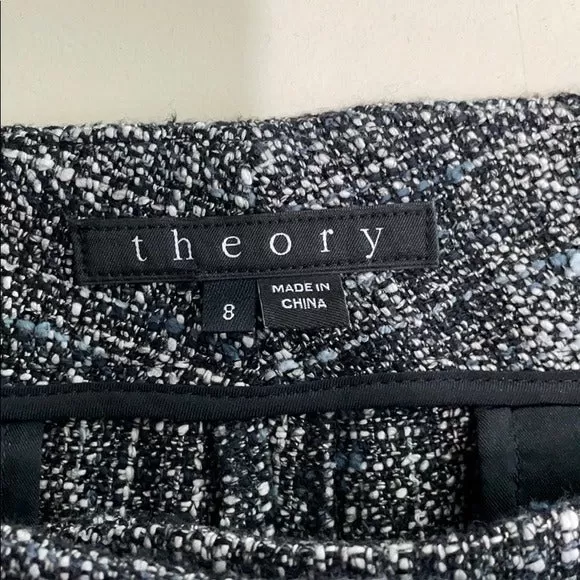 Theory Gray Charcoal Tweed Trousers