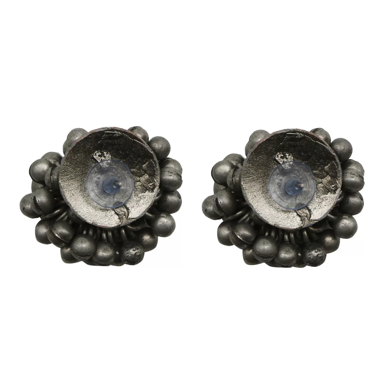 Trisha Ghungroo Silver Oxidised Earrings