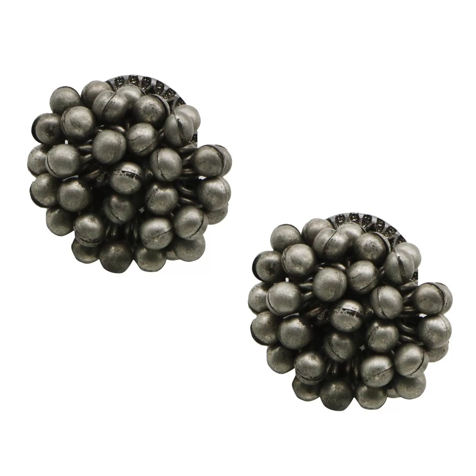 Trisha Ghungroo Silver Oxidised Earrings