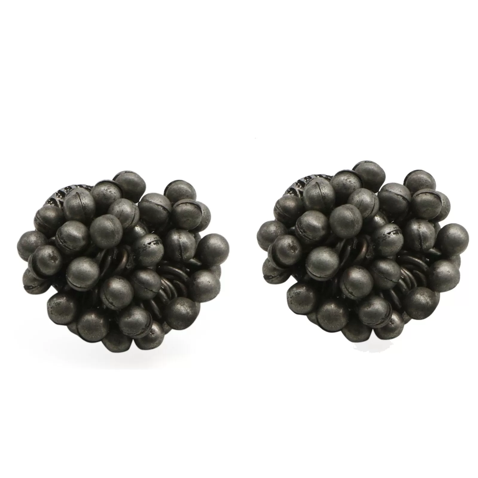 Trisha Ghungroo Silver Oxidised Earrings