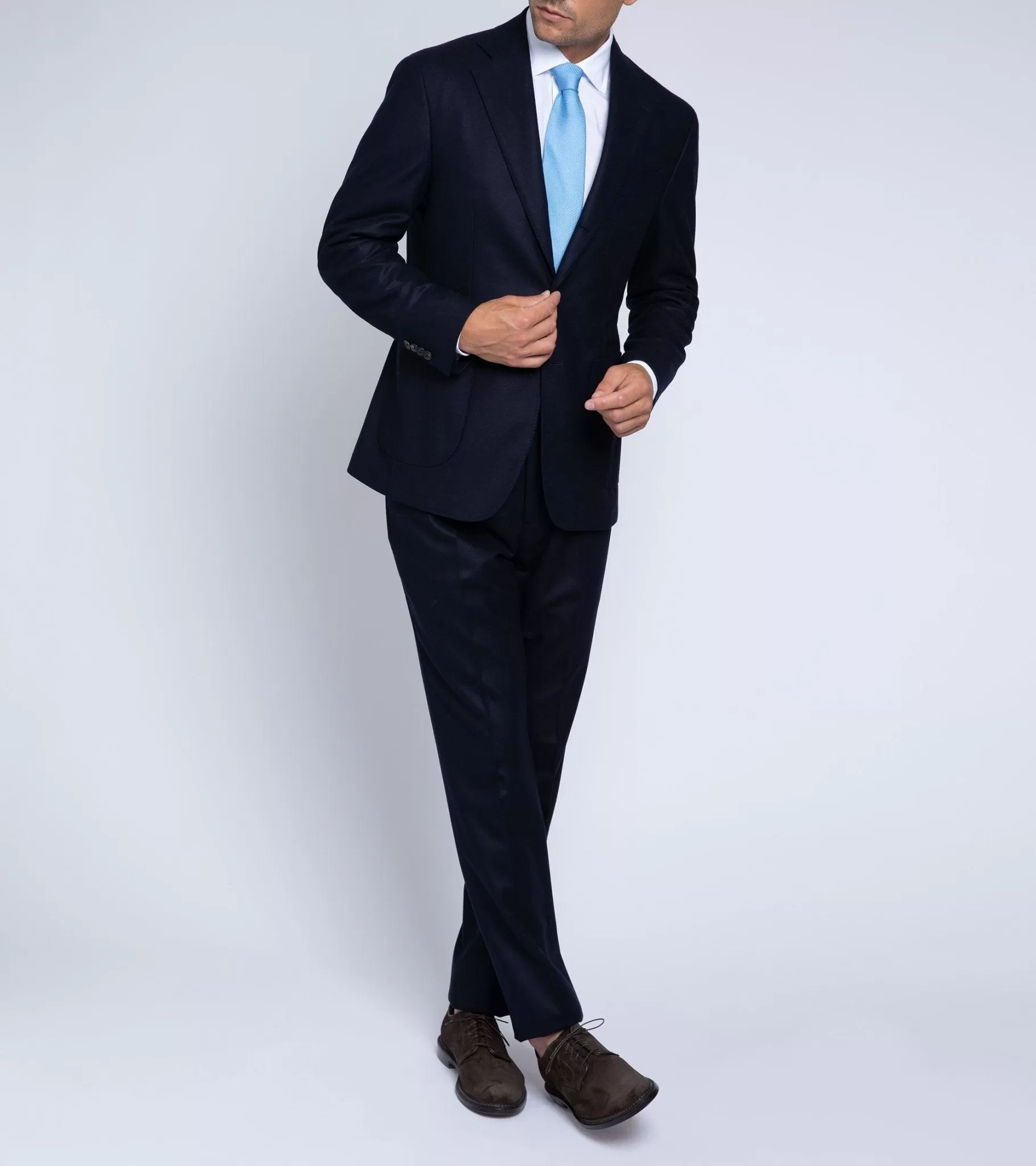 Trunk Wigmore Wool Flannel Suit Jacket: Navy