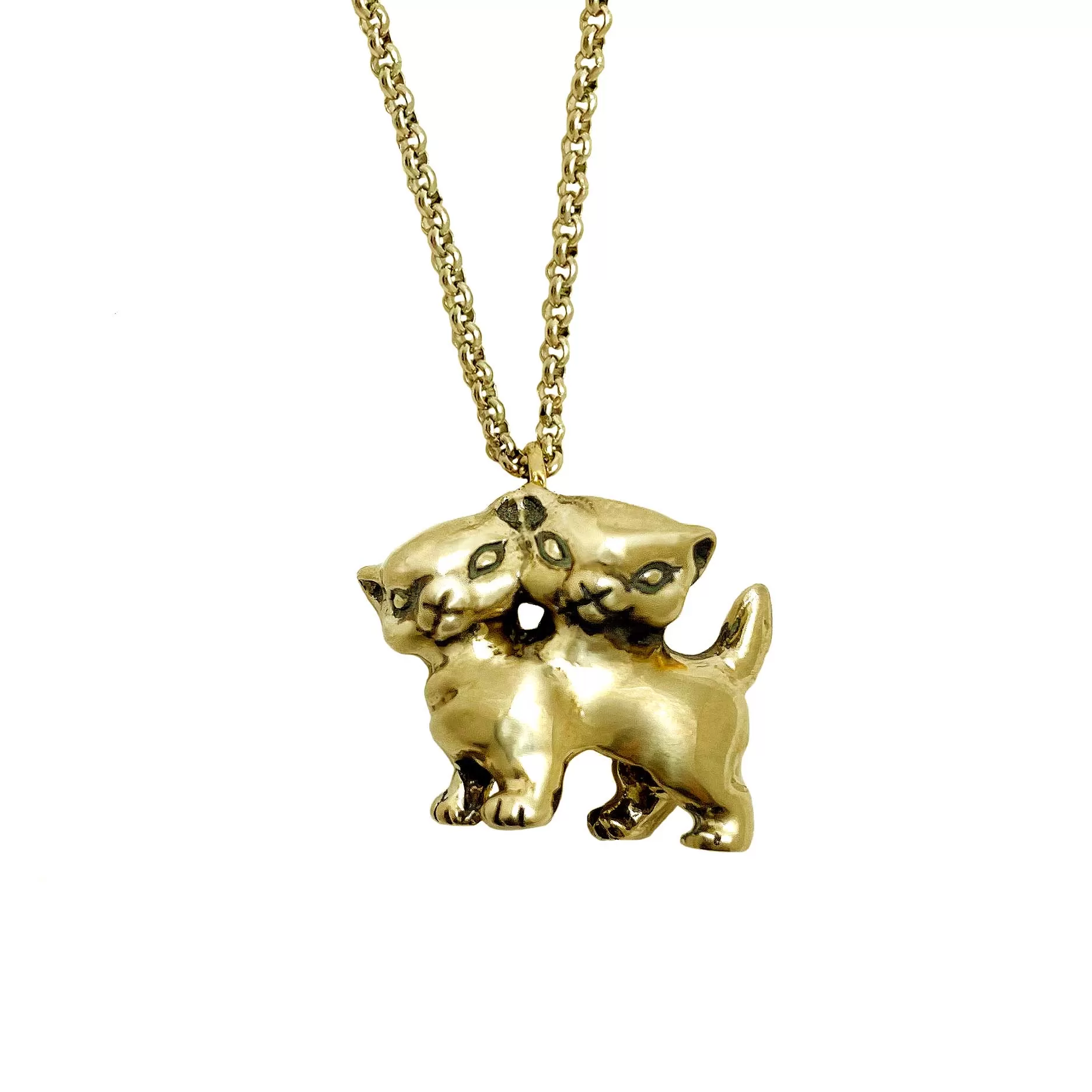 Two Headed Cat Necklace