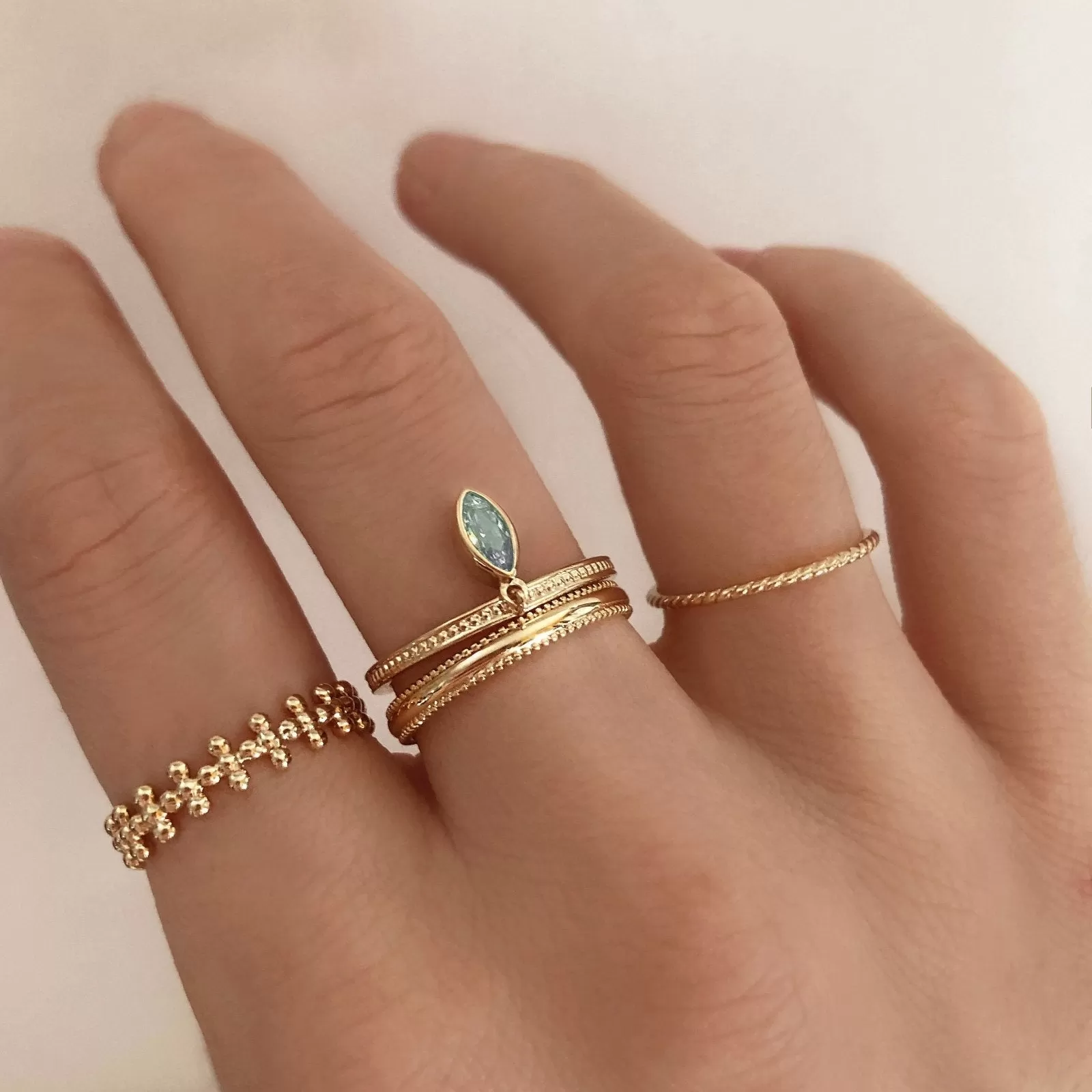 Uma - Dainty Textured Ring