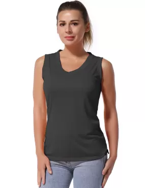 V Neck Sleeveless Athletic Shirts shadowcharcoal_yogastudio