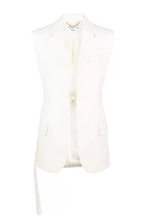 Victoria Beckham Sleeveless Jacket Vest - Off White