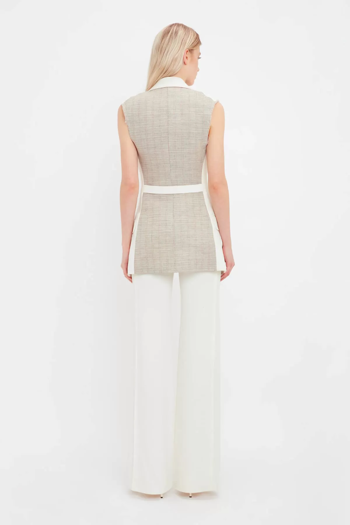 Victoria Beckham Sleeveless Jacket Vest - Off White