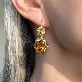 Victorian Citrine Day to Night Earrings