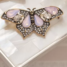 Vintage Butterfly Brooch: Pink Opal Vintage Brooch