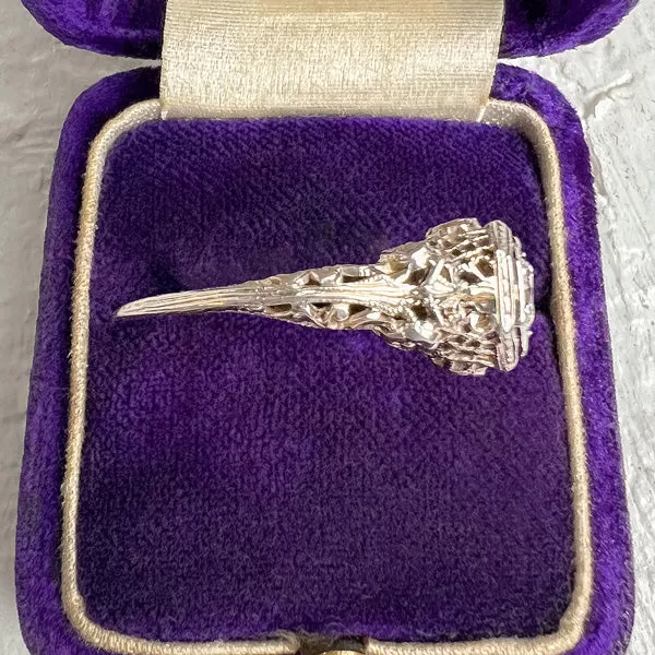 Vintage Filigree Diamond Engagement Ring, TRB 0.25ct.