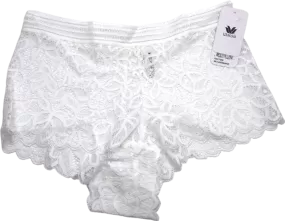 Wacoal White Lace Boy Short Briefs UK S