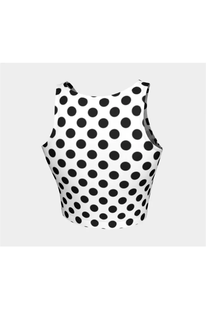 White & Black Polkadot Athletic Top