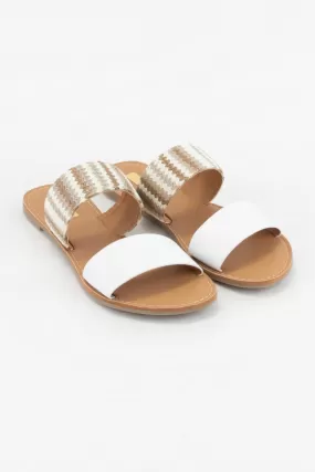 White Athena Slide Sandal