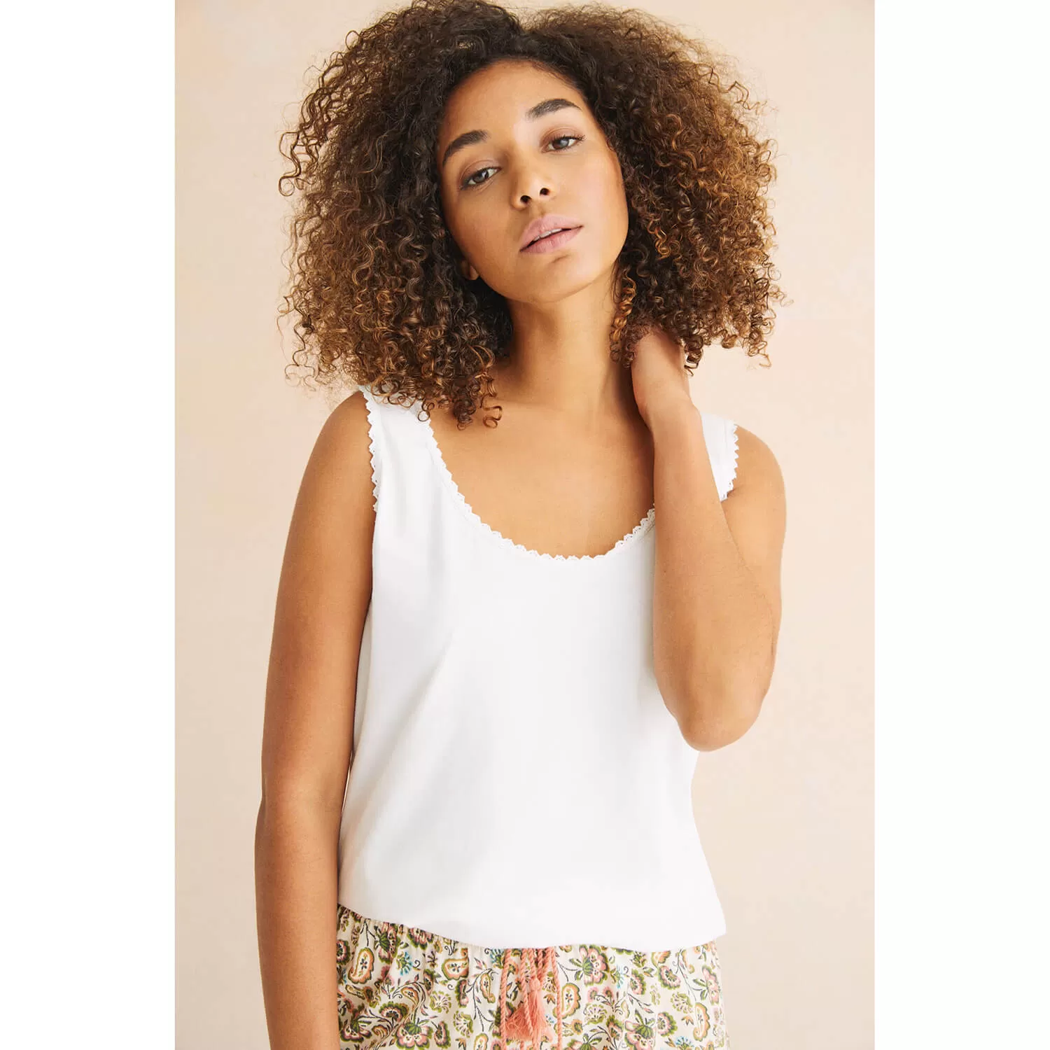 White Cotton Vest Top