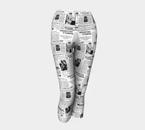 Woman's Suffrage Headlines Yoga Capris