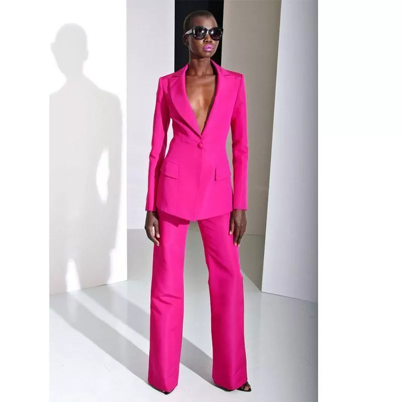 Women Pantsuit, Two Piece Suit, Rose