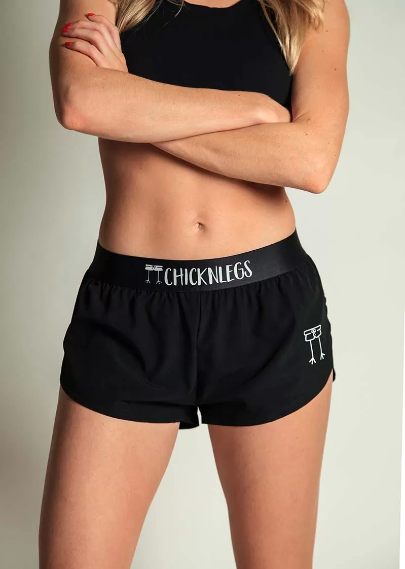 Women's Black 1.5" Split Shorts