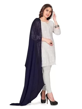 Women's Chiffon Dark Blue Dupatta