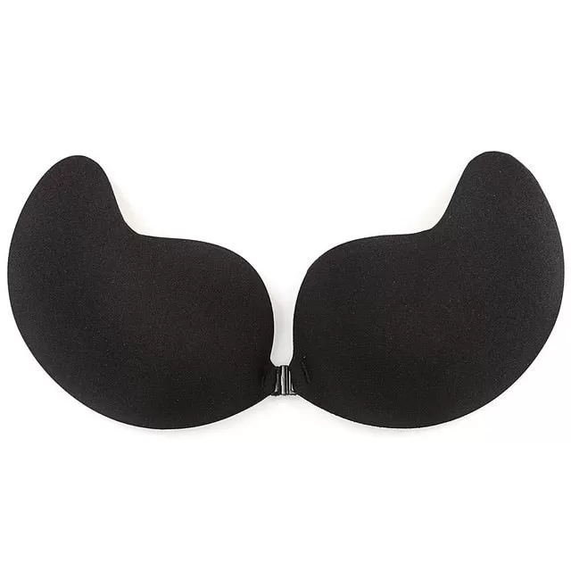 Women's Invisible Bra Seamless Push Up Silicone Self-Adhesive Front Closure