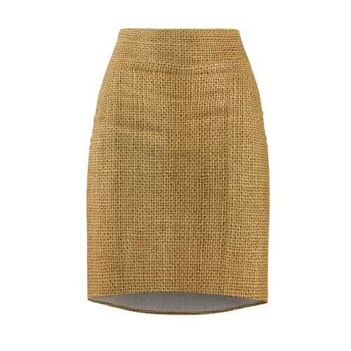 Womens Skirts, Sandy Brown Sackcloth Style Pencil Skirt