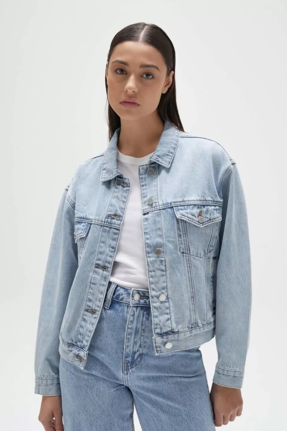 Womens Super Light Blue Denim Jacket