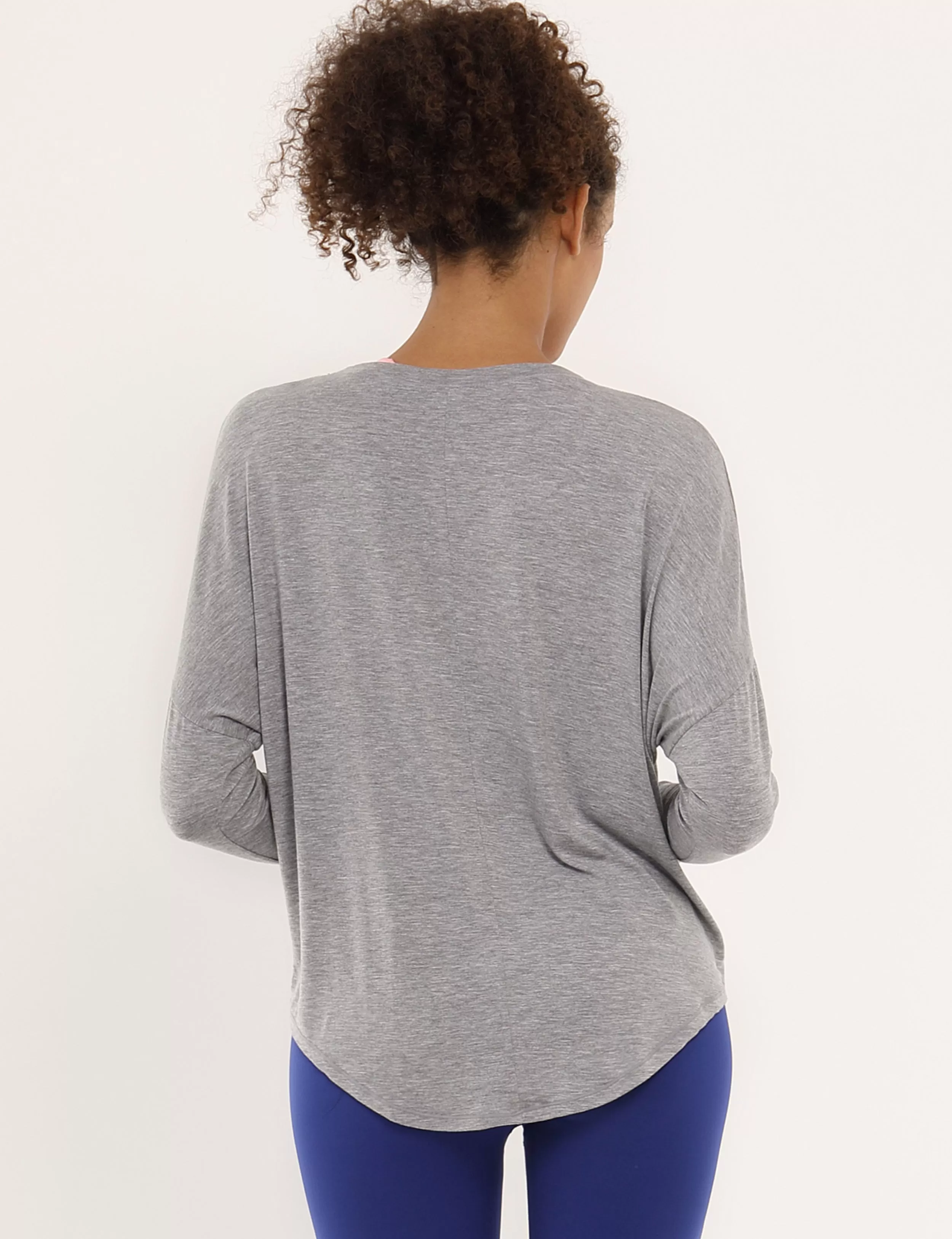 Yoga Batwing Tunic Tops heathergray