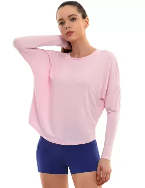 yogastudio Batwing Tunic Tops lightpink_yogastudio